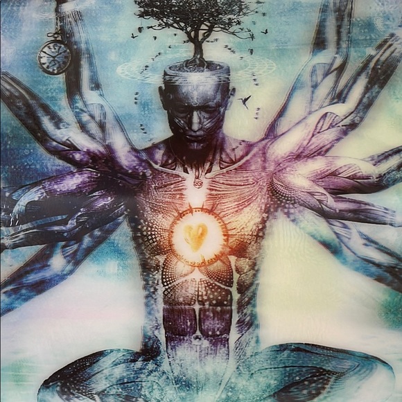 Buddha Psychedelic Trippy Halogen Art Poster Abstract - Picture 5 of 6